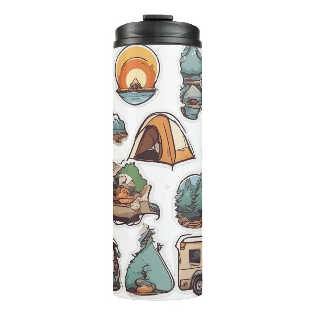 Camping-Sticker drucken Thermosbecher (Vorderseite)