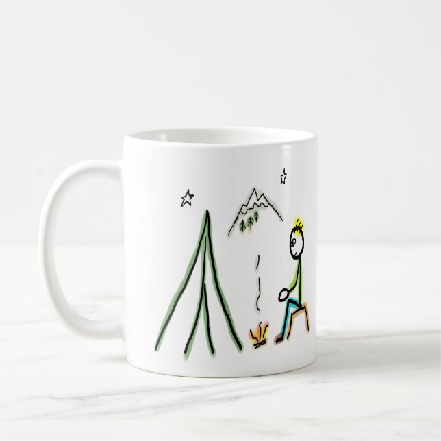 Camping Stickman Kaffeetasse (Links)