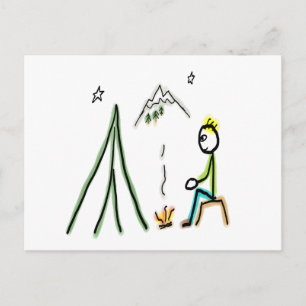 Camping Stickman Postkarte