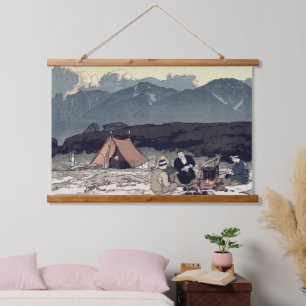 Camping Südliche Japan-Alpen Yoshida Hiroshi 1928  Wandteppich Mit Holzrahmen