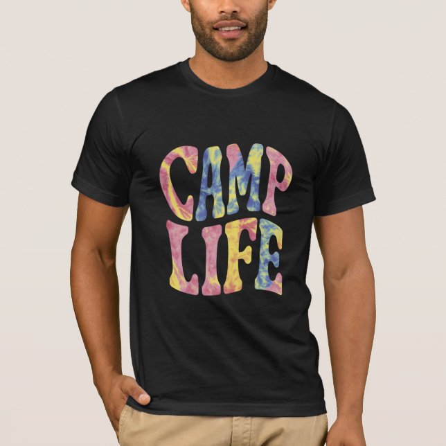 Camping Summer Girls Camp Krawatte Die Retro T-Shirt (Vorderseite)
