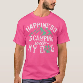 Camping T Shirt für Hundebesitzer glückliches Camp