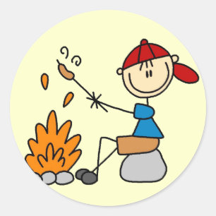 Camping-T-Shirts und Geschenke zum Grillen von Hot Runder Aufkleber