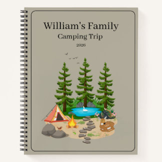 Camping-Tagebuch mit Camping-Illustration Notizbuch