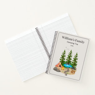 Camping-Tagebuch mit Camping-Illustration Notizbuch