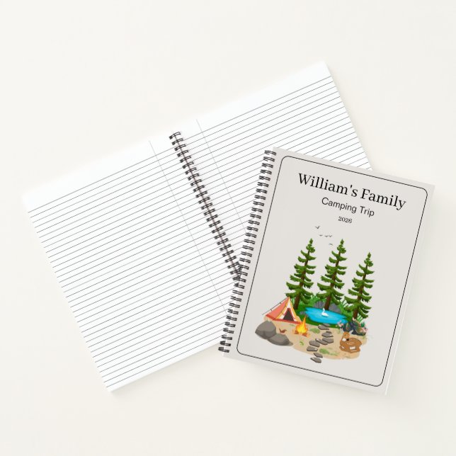 Camping-Tagebuch mit Camping-Illustration Notizbuch (Innenseite)