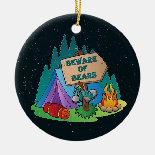 CAMPING TENT BEWARE BEARS ORNAMENT (Vorne)
