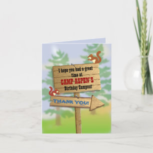 Camping thank you note cards dankeskarte