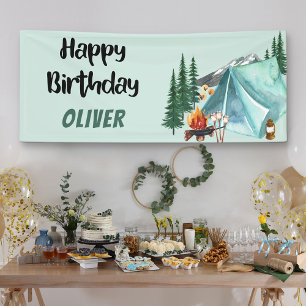 Camping-Thema Alles Gute zum Geburtstag Banner
