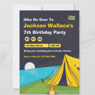 Camping Thema Outdoor Adventure Geburtstag Einladung