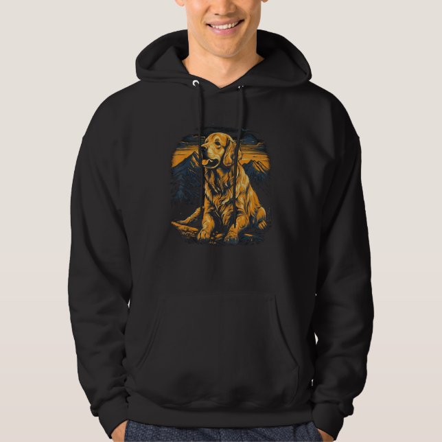 Camping Theme Golden Retriever Hoodie (Vorderseite)