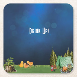 Camping Themed Baby Dusche Rechteckiger Pappuntersetzer