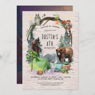 Camping Themed Party Einladung
