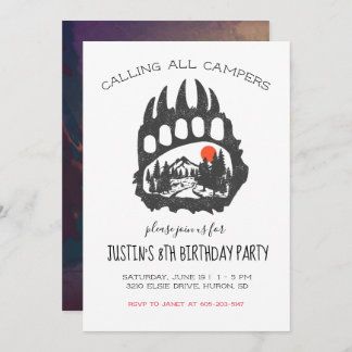 Camping Themed Party Einladung