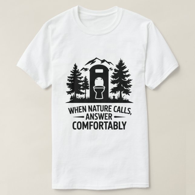 Camping Toilette Spaß Bergwald Grafische Kunst T-Shirt (Design vorne)