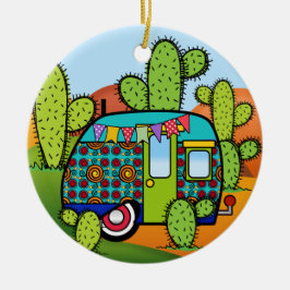 Camping Trailer Keramik Ornament