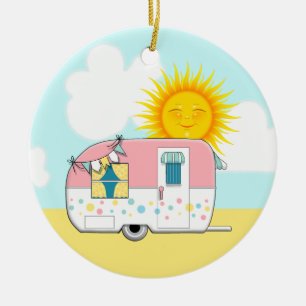Camping Trailer Keramik Ornament