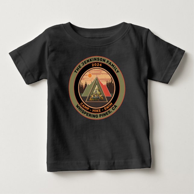 Camping-Trip-Foto-Zelt für benutzerdefinierte Grup Baby T-shirt (Vorderseite)