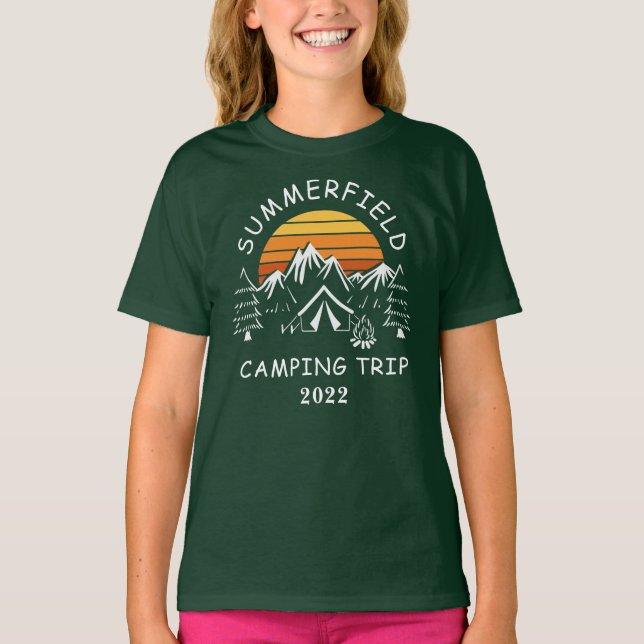 Camping Trip Retro Matching Tochter Custom T-Shirt (Vorderseite)