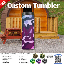 Camping Tumbler | ADD INITIAL Camouflage Kids Teen Thermosbecher