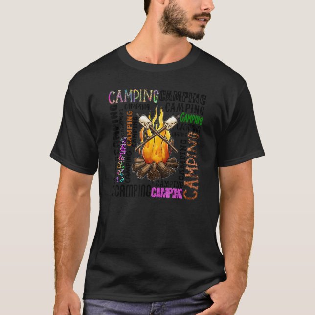 Camping Typografie Campfire Campingplatz Leben Som T-Shirt (Vorderseite)