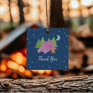 Camping-Übernachtung Rosa Zelt Danke Geschenkanhänger