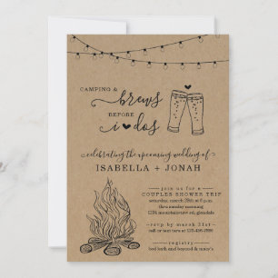 Camping und Brötchen bevor ich Paare Brautparty Einladung