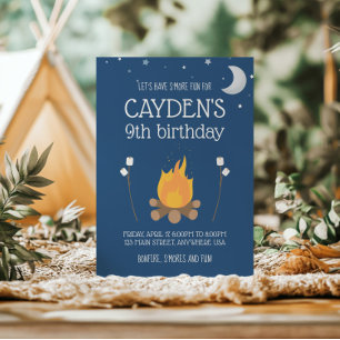 Camping und S'mores zum Geburtstag einladen Einladung