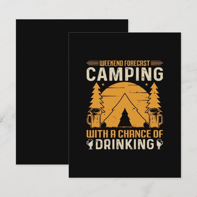 Camping und Trinken Begleitkarte (Vorne/Hinten)