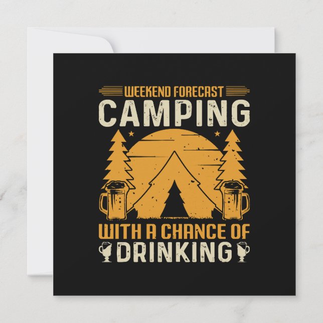 Camping und Trinken Einladung (Rückseite)