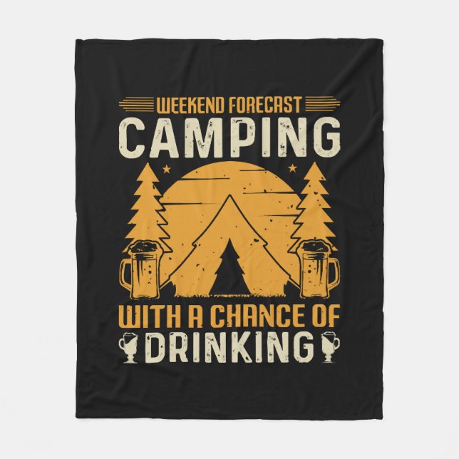 Camping und Trinken Fleecedecke (Vorderseite)