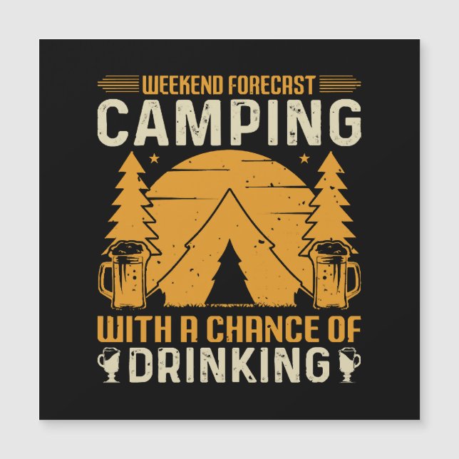 Camping und Trinken Magnetkarte (Vorderseite)