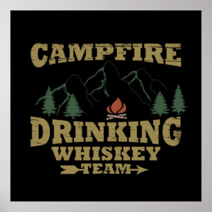Camping und Trinken Poster