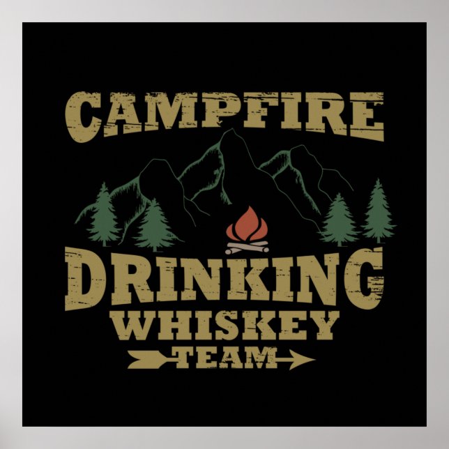 Camping und Trinken Poster (Vorne)