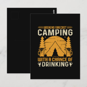 Camping und Trinken Postkarte