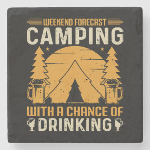 Camping und Trinken Steinuntersetzer