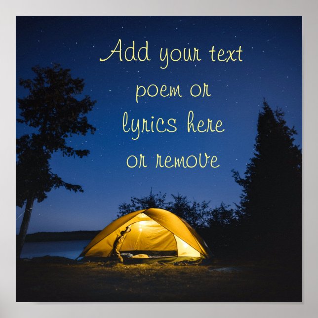 Camping unter den Sternen Poster (Vorne)