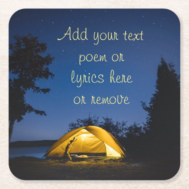 Camping unter den Sternen Rechteckiger Pappuntersetzer (Vorderseite)
