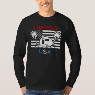 Camping Usa Patriotische Wohnmobil-Flagge 4. Juli  T-Shirt