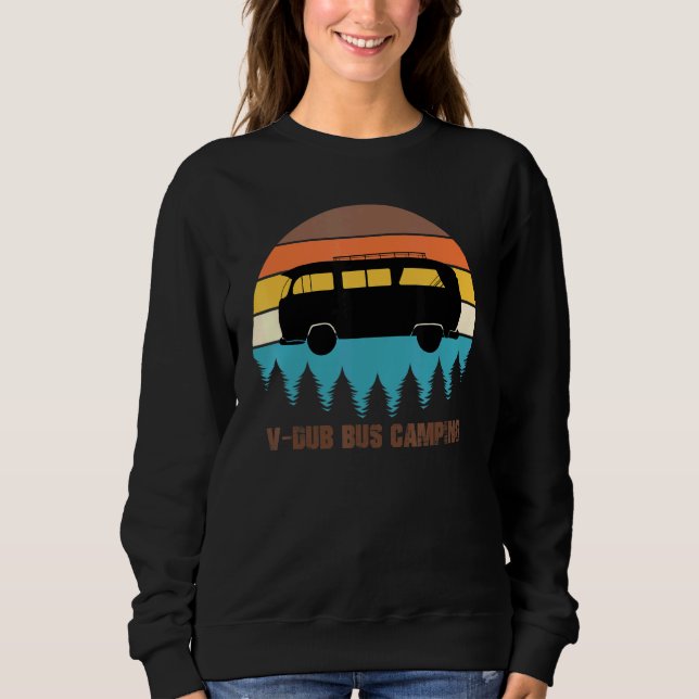Camping V-Dub Bus Sunset Retro Sweatshirt (Vorderseite)