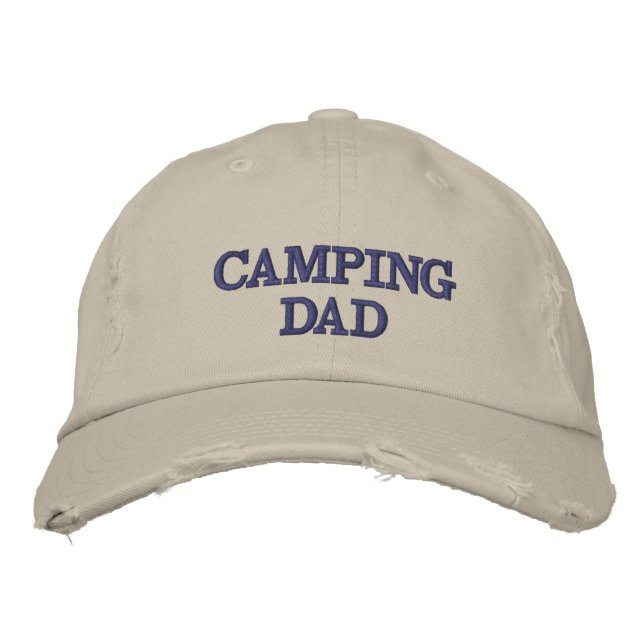 Camping-Vater mit benutzerdefinierter Monogramm Bestickte Baseballkappe (Vorderseite)
