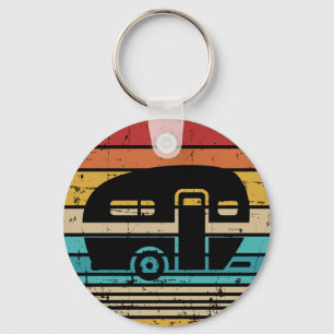 Camping vintage Caravan trailer Schlüsselanhänger