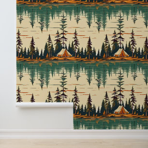 Camping "Vintage Farben" Tapete