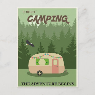 Camping Vintage Reiseplakat Postkarte