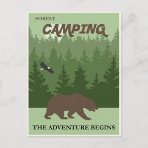 Camping Vintage-Reiseposter Postkarte