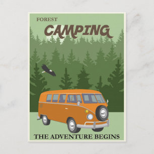 Camping Vintage-Reiseposter Postkarte
