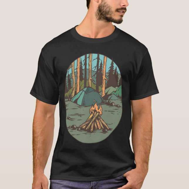 Camping Wald funny T-Shirt (Vorderseite)