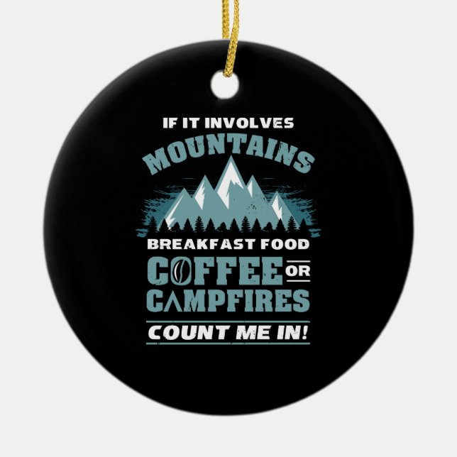 Camping-Wanderkaffee Keramik Ornament (Vorne)