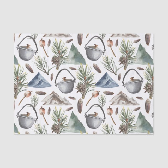 Camping, Wandern, Freizeit und Natur  Seidenpapier (Vorderseite)