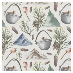 Camping, Wandern, Freizeit und Natur   Stoff